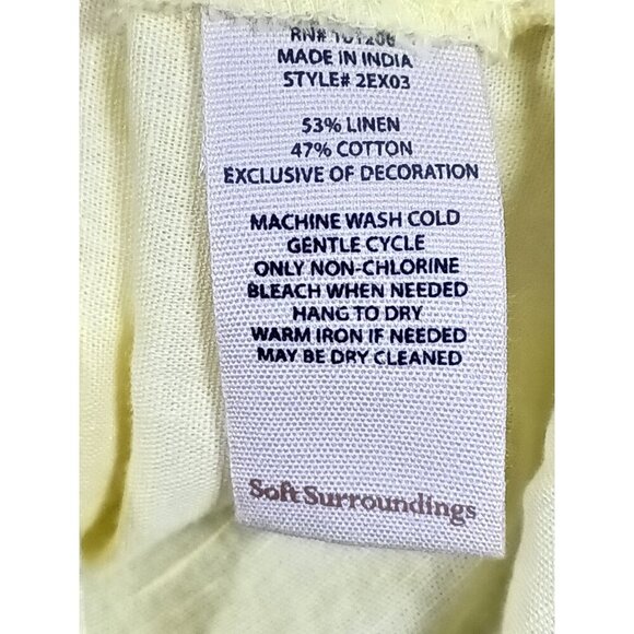 Soft Surroundings Size XL Yellow Iris Surfspray Tunic Shirt Linen Cotton Blend - Picture 7 of 10